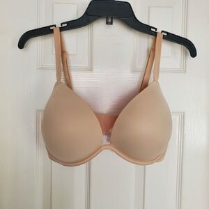Victoria's Secret PINK 34DDD Super Push‎ Up Bra Beige Pink Smooth Convertible